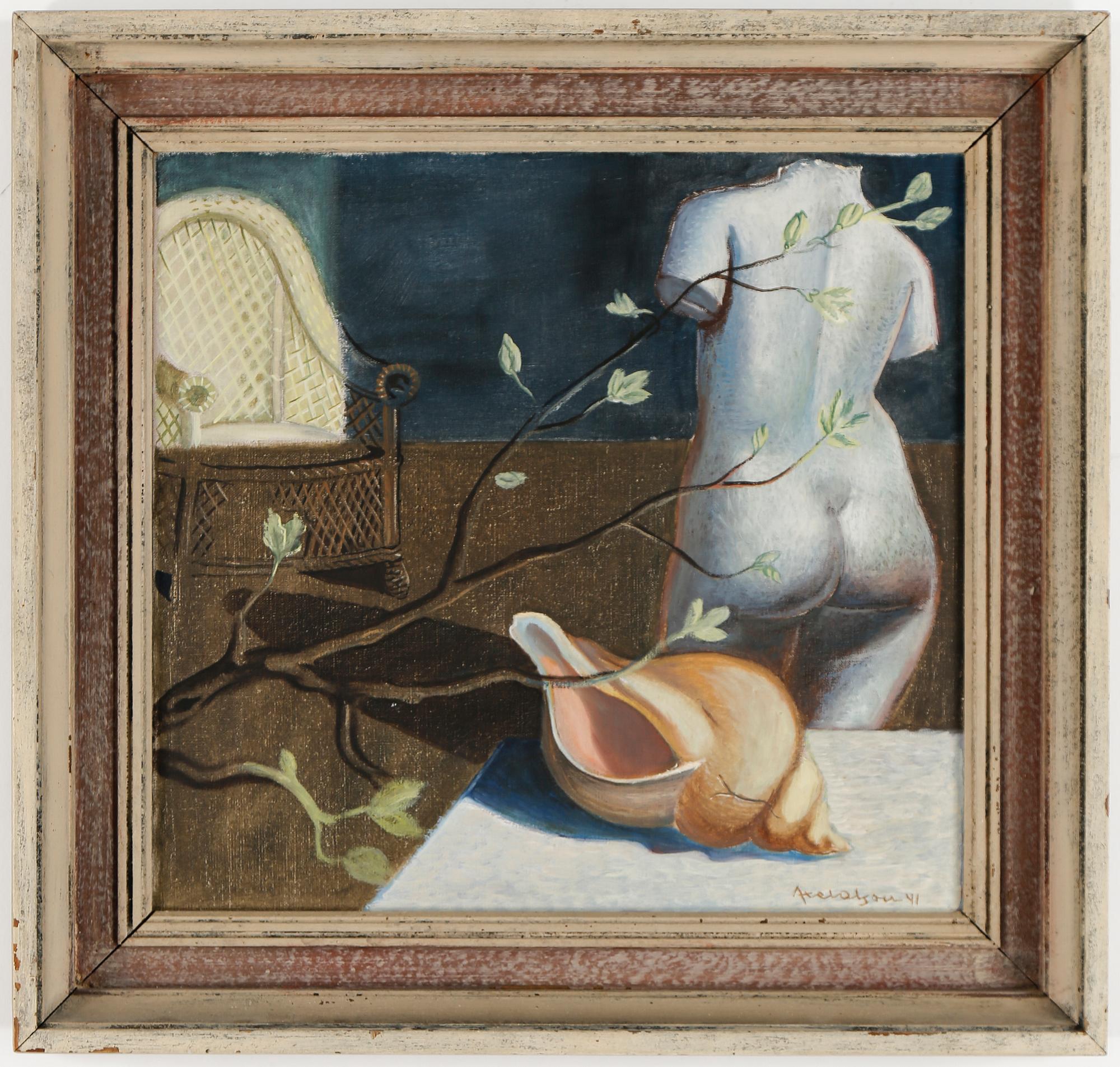 AXEL OLSON, olja på duk, signerad och daterad -41."Interiör".