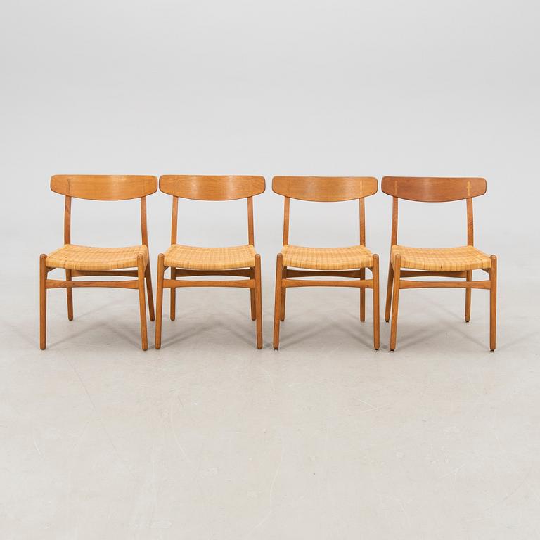 Hans J. Wegner, stolar, 4 st, "Spisestolen/ CH-23", Carl Hansen & Son, Odense, Danmark sent 1900-tal.