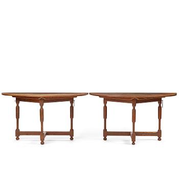 225. A Swedish D-end baroque dining table, early 18th century.