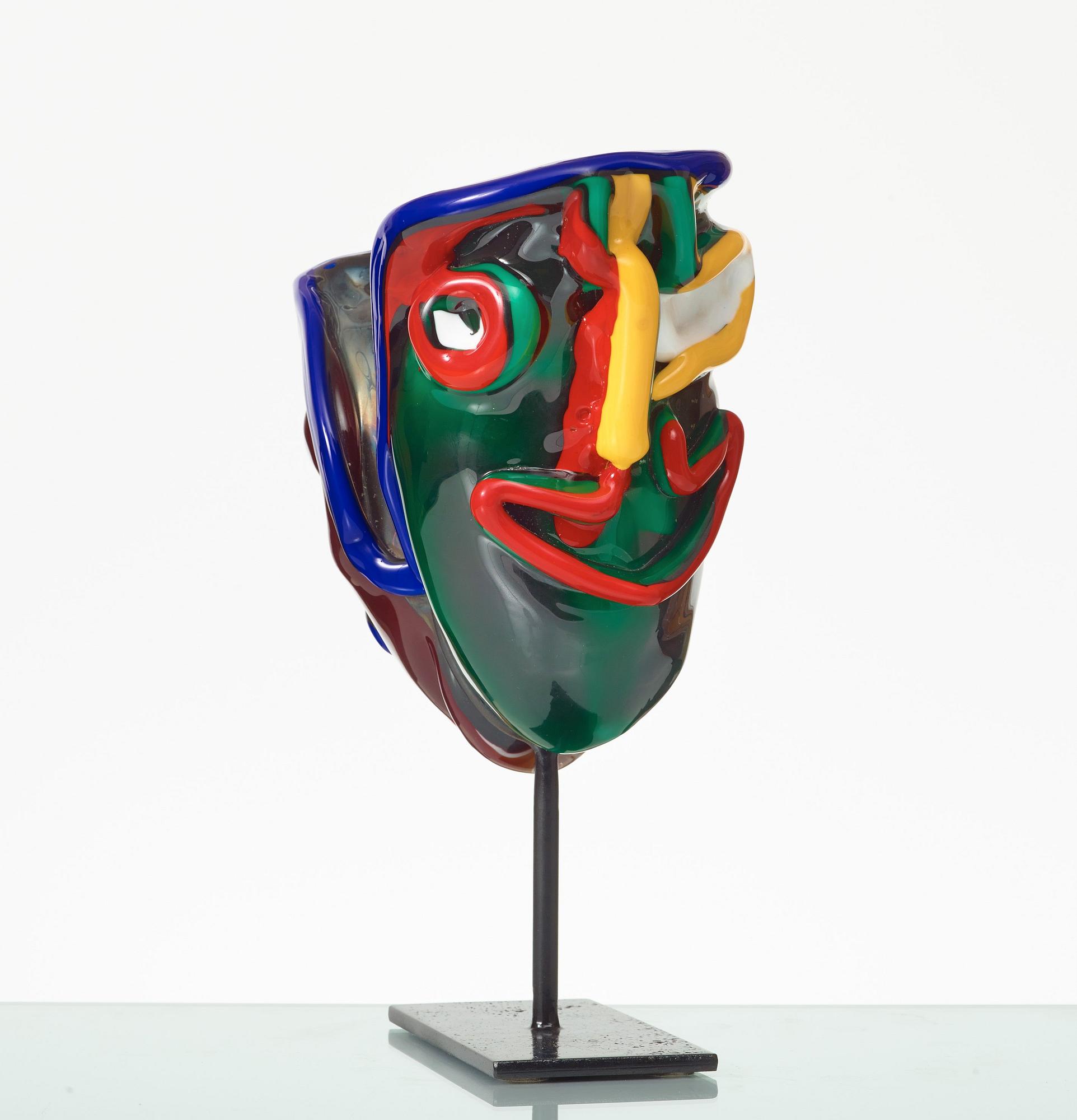 BENGT LINDSTRÖM, skulptur, "Janus", Berengo, Murano, Italien, 1980-tal, prototyp.