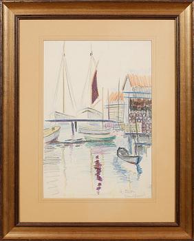 AGNES CLEVE, krita, signerad.