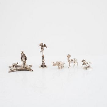 Eight silver miniatures and four silver boxes, including Mema, Sweden, 1963-73.