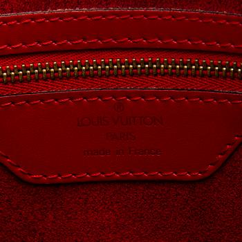 RED EPI LEATHER SAINT JACQUES GM TOTE BAG.