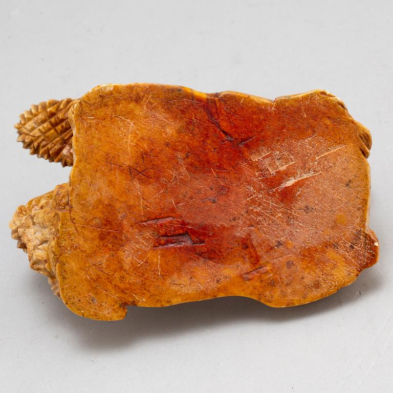 Two Chinese sculptures, one soapstone, 20th century.