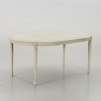 A set of table and 6 pcs of chairs, late 20th century,