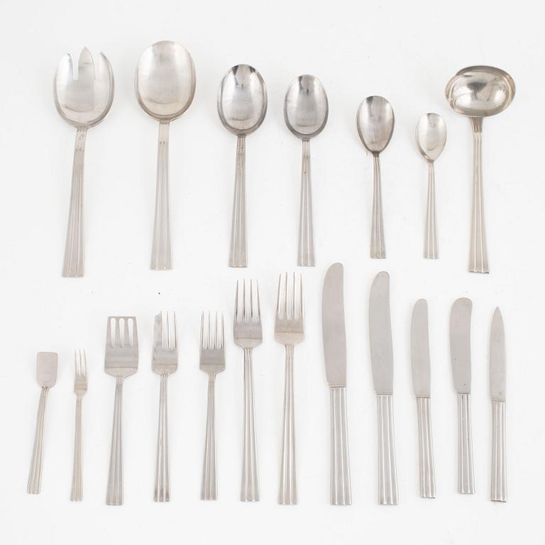 Folke Arström, a 116 piece stainless steel "Thebe" flat wear set, Gense, Sweden.