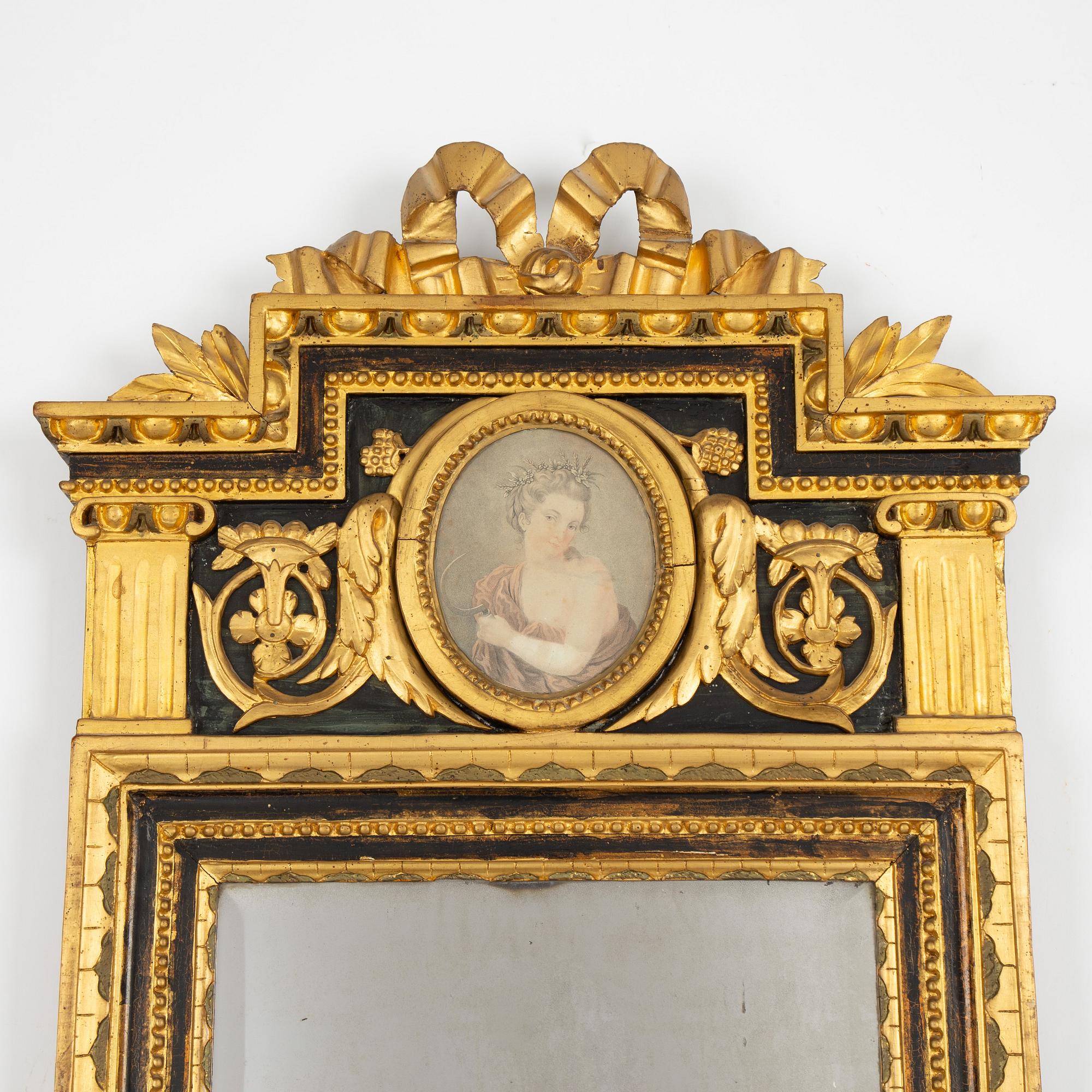 A Swedish Gustavian Mirror, late 18th Century.