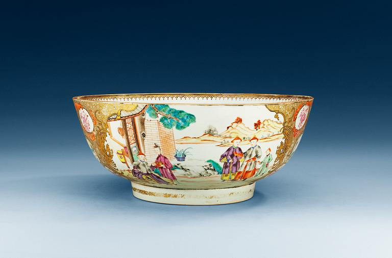 A large famille rose punch bowl, Qing dynasty, Qianlong (1736-95).