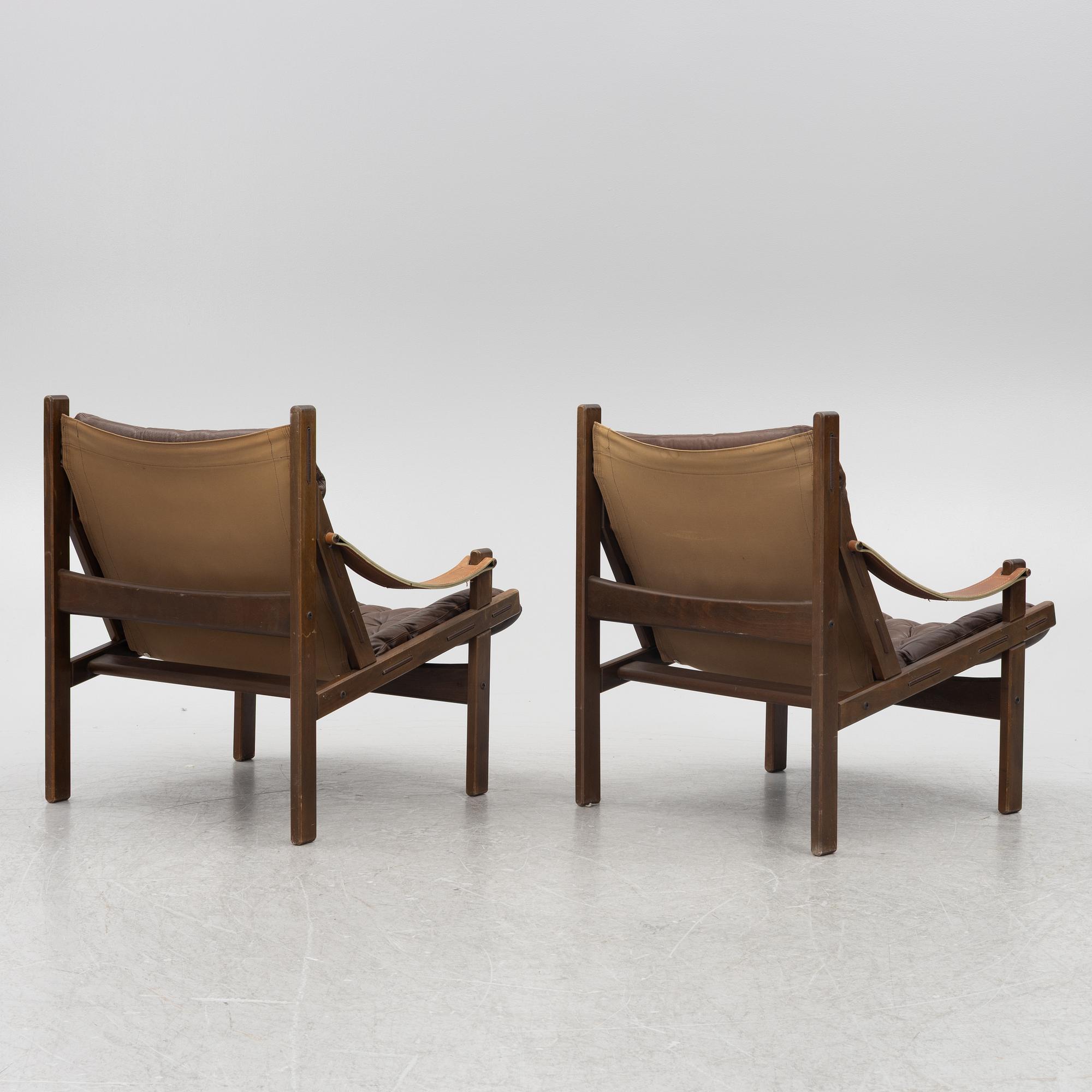 Torbjørn Afdal, a pair of 'Hunter' armchairs, Stranda industri, Bruksbo, Norway, 1970s.