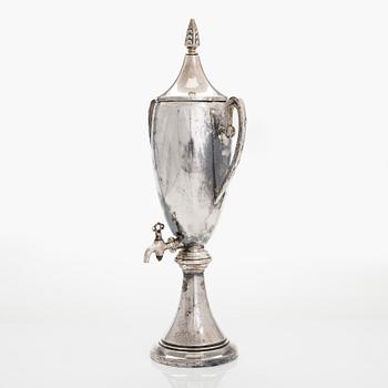 A serving jug with tap, silver plate, first half of the 20th century.