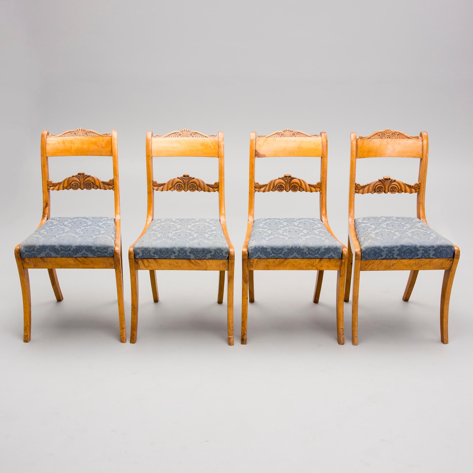 SOFFA MED 4 STOLAR, Karl Johan, 1800-talets mitt, Sverige.