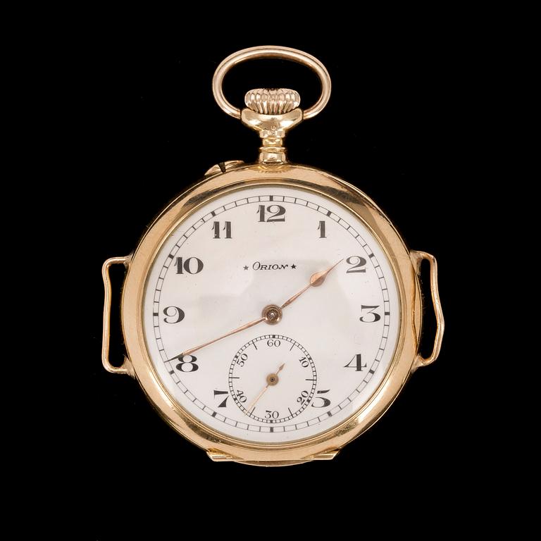 DAMFICKUR samt KEDJA, 18k guld, bl a Firma Gustaf Möllenborg, 1900-tal. Kedjan 23 g.