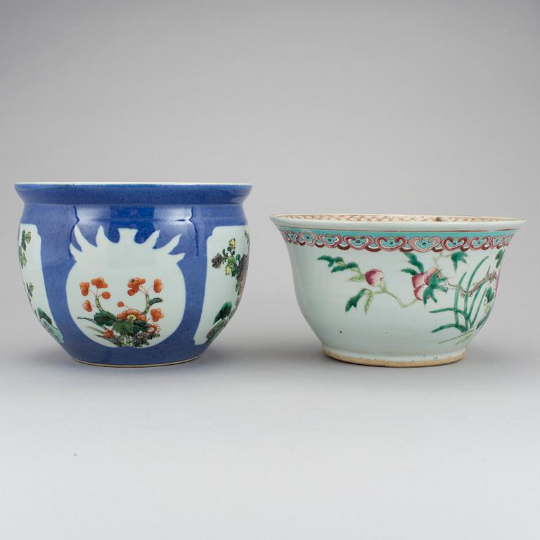 Two Chinese flower pots, 20th Century.
