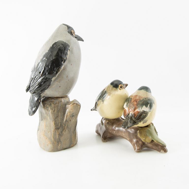 Gunnar Hansson, figurines 2 pcs signed stoneware.