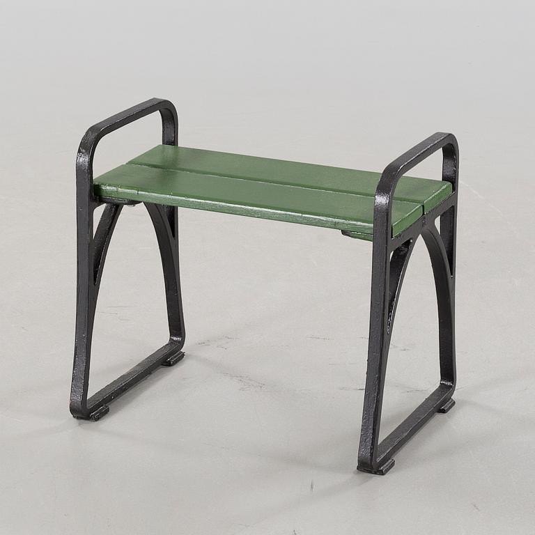 A garden bench by Näfveqvarns Bruk, "N:r 20", purchased 1951.