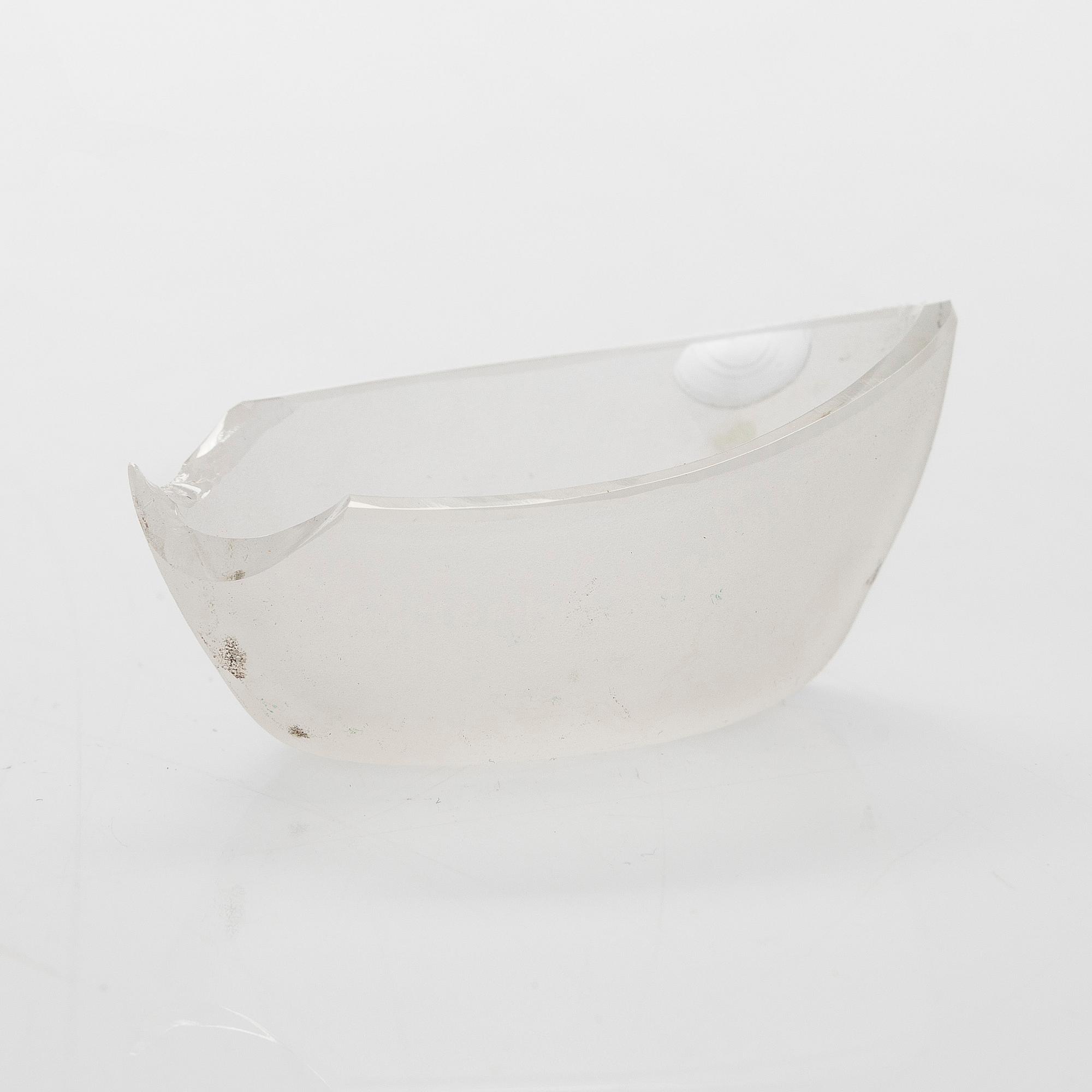 A six-piece silver and glass salt cellar set in original fitted case, maker's mark of Hjalmar Fagerroos, Helsinki 1909.