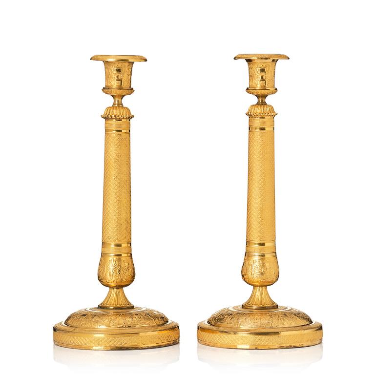 A pair of Russian Empire candlesticks.