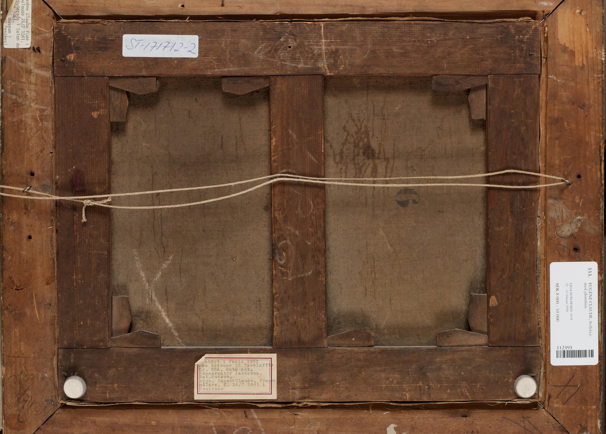 Eugène Claude, Stilleben med plommon.