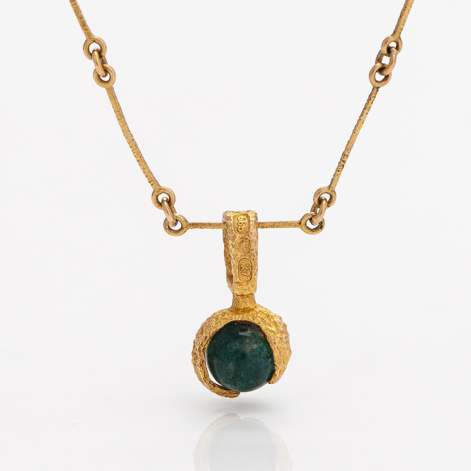 Björn Weckström, Halsband "Guldmossa", 14K guld, mossagat. Lapponia 1975.