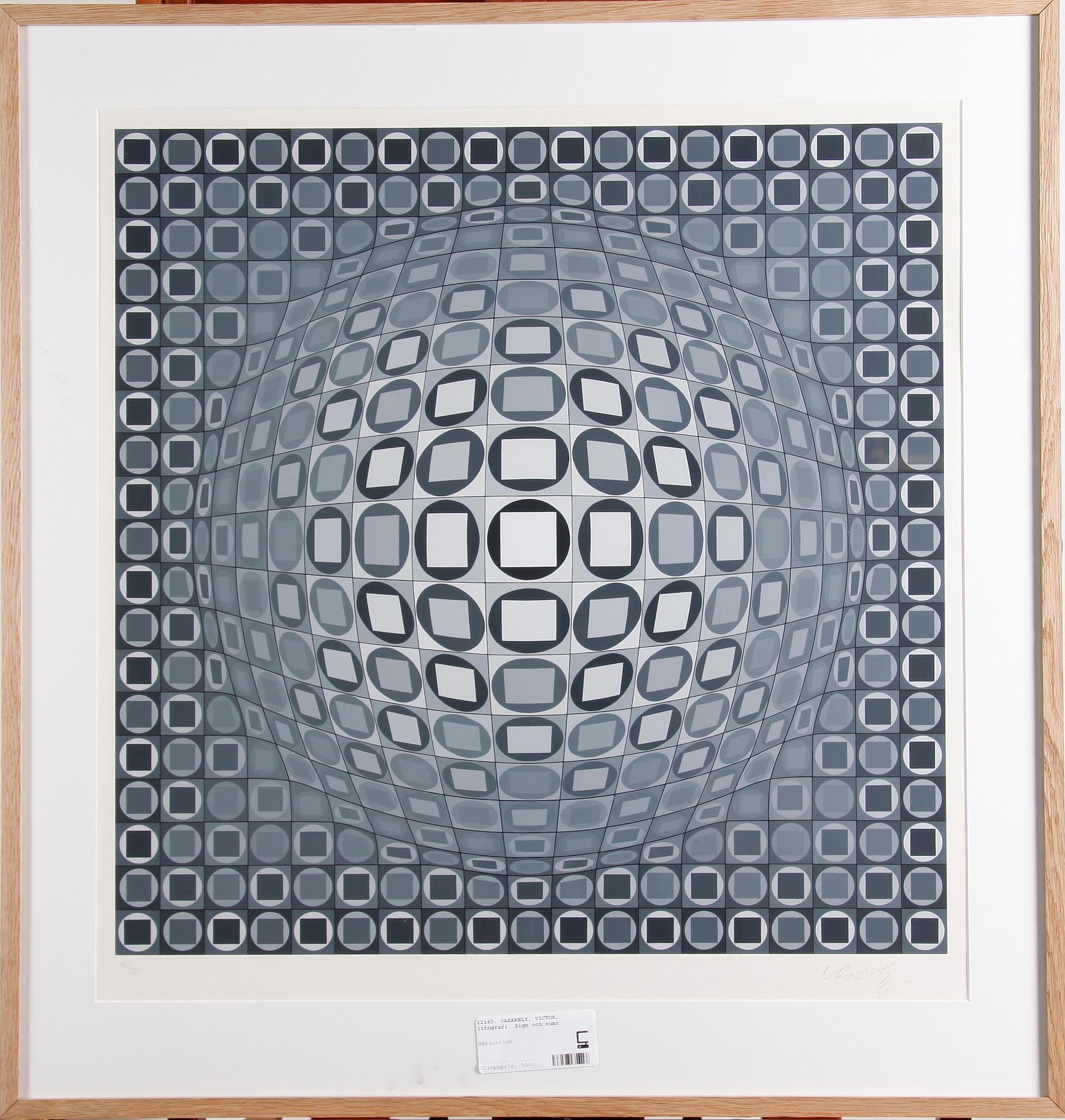 VASARELY, VICTOR, litografi. Sign och numr.