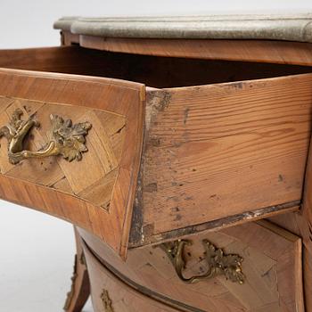 A Swedish rosewood parquetry and gilt brass-mounted rococo commode, Stockholm, later part 18th century.