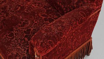 SALONGSGRUPP, 5 delar, klunkestil, sent 1800-tal.