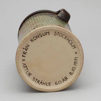 VAS, stengods, Stig Lindberg, Gustavsberg, 1900-talets mitt, signerad.