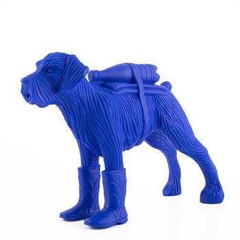 William Sweetlove, "Cloned Schnauzer with Water Bottle" (Blue).