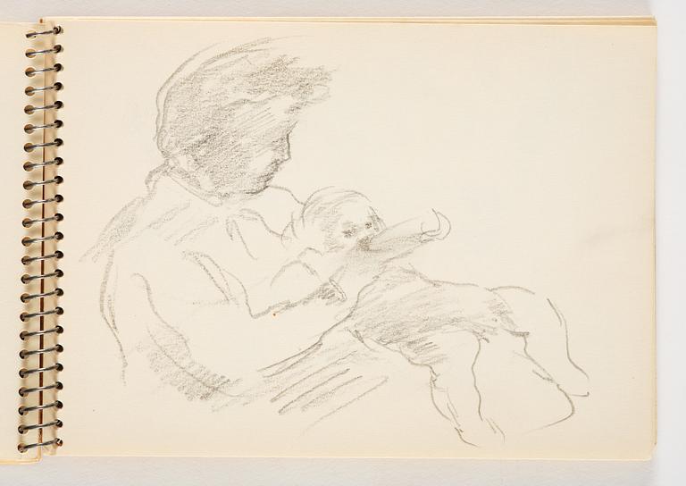 Lotte Laserstein, 1 skissblock med ca 14 teckningar varav 1 signerad.