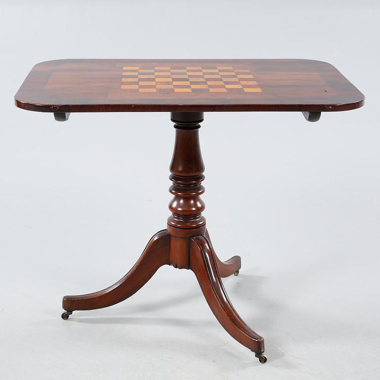 A folding chess table, 19th century.