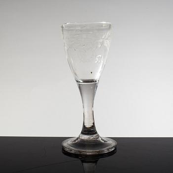 BRÖLLOPSGLAS, glas, daterat 1845.