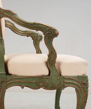 A Rococo 18th century armchair.