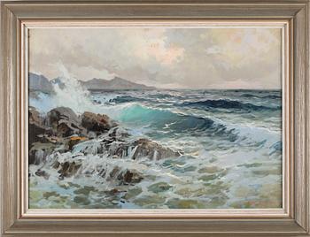 OKÄND KONSTNÄR, olja på duk, otydligt signerad.