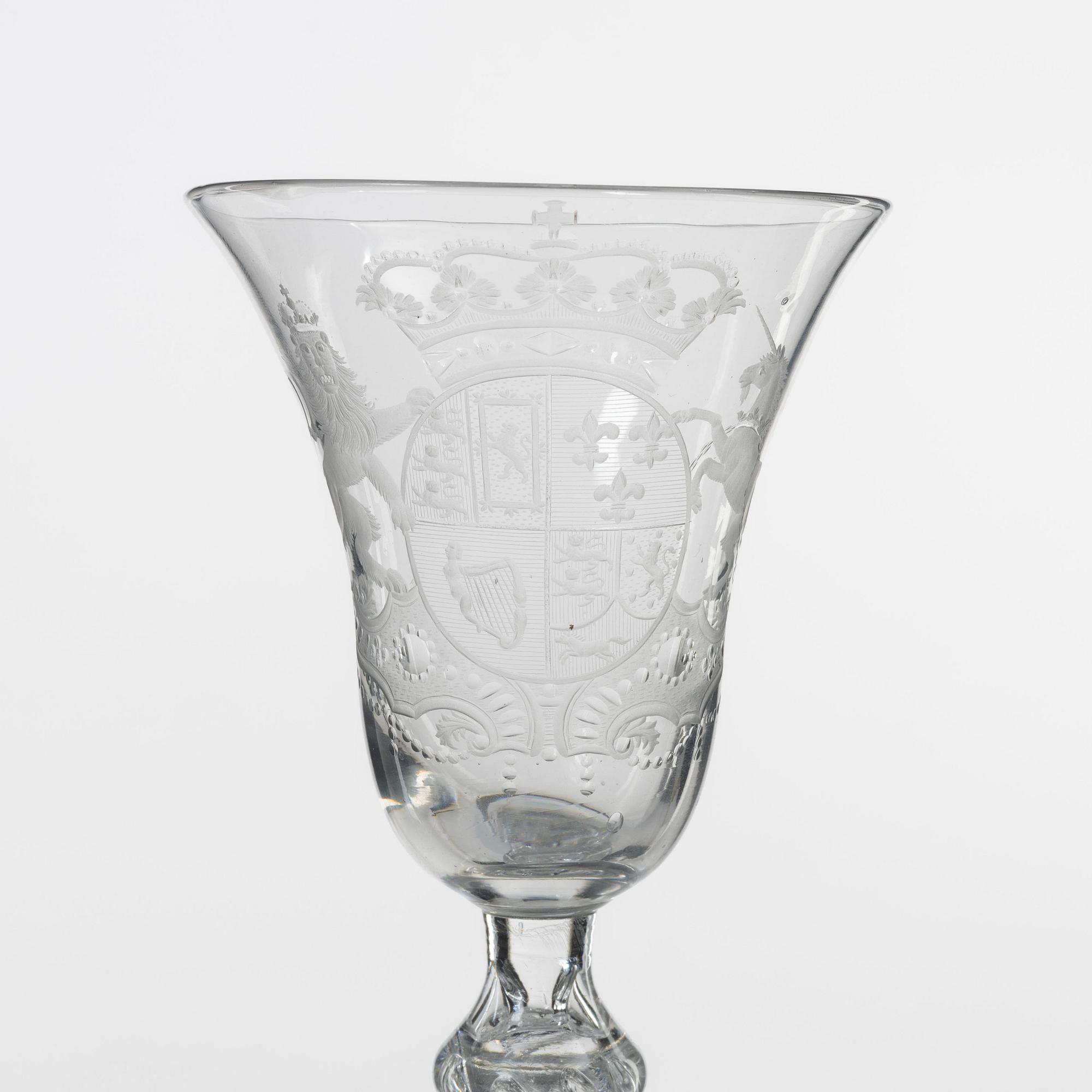 Pokalglas, engelska riksvapnet, England, 1800-tal.