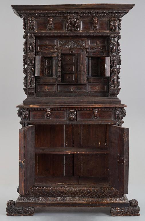 A Renaissance-style cupboard, 1800's, with older parts.