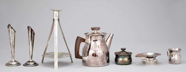 PARTI SILVER, 7 delar. 1900-tal. Totalvikt ca 1300 g.