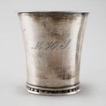 Two Swedish 19th century silver cups, mark of Gustaf I Lyberg, Eksjo and A Theodore Barkman, Varberg.