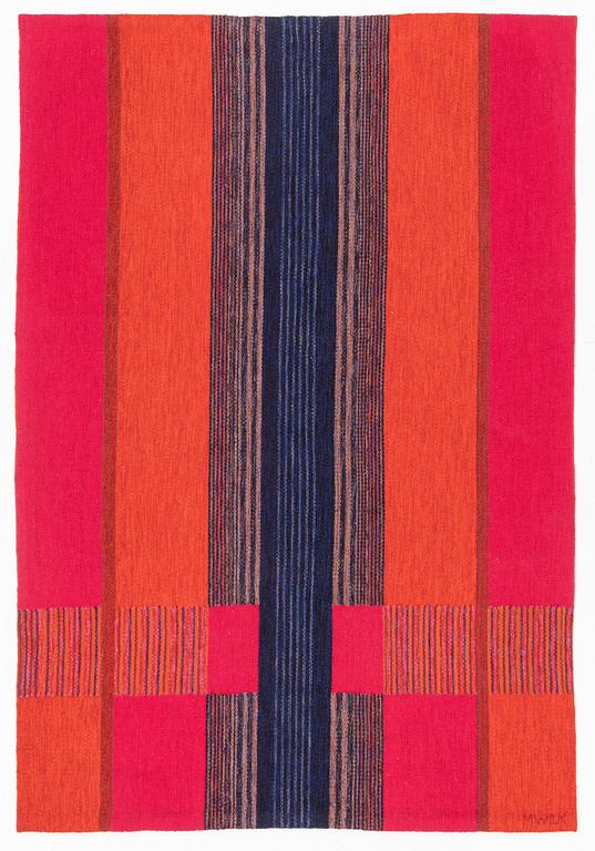 Margareta Wilk, a tapestry, "Rosmarin", flat weave, ca 194 x 133 cm, signed.