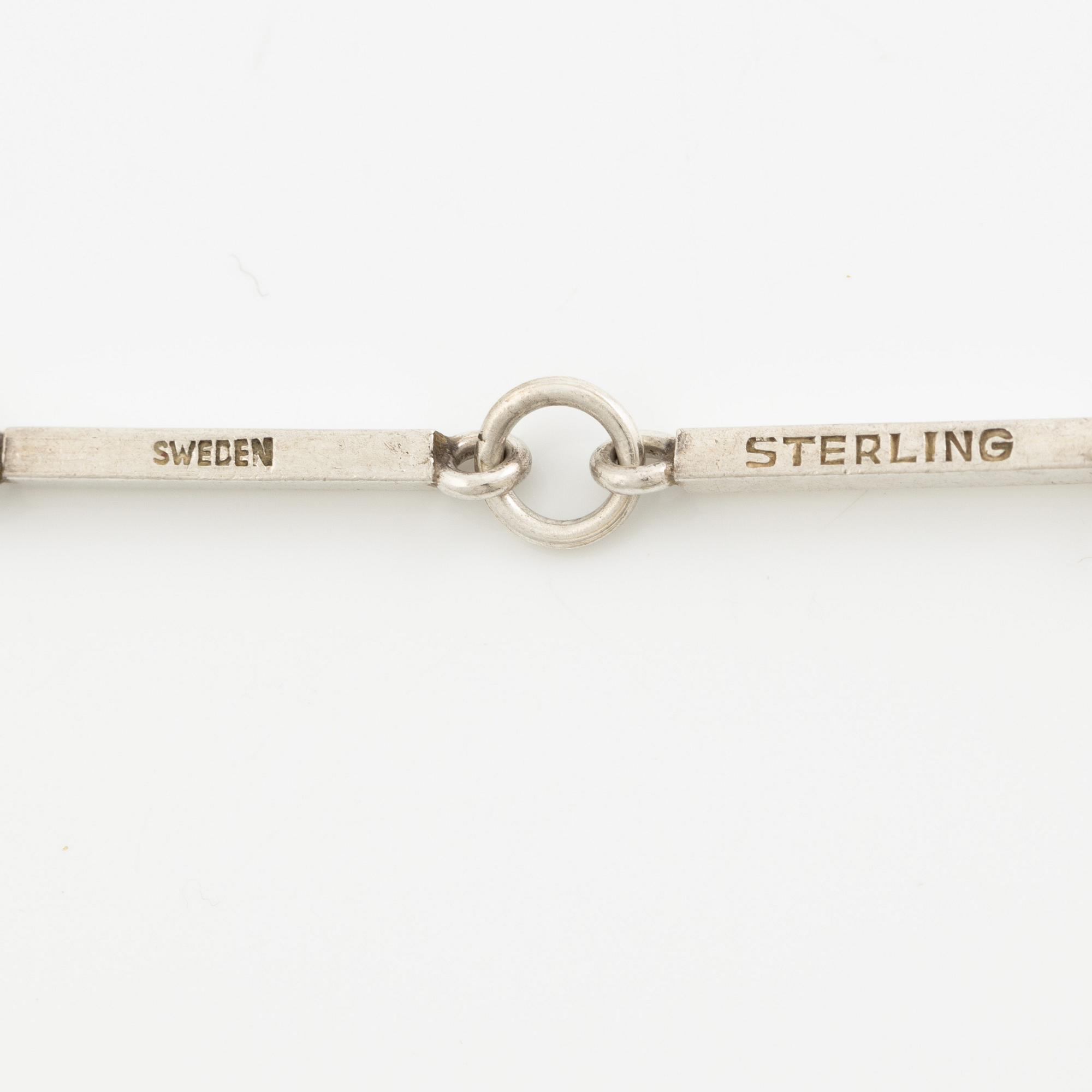 Wiwen Nilsson, a necklace, sterling silver with step-cut rock crystal, Lund 1942.