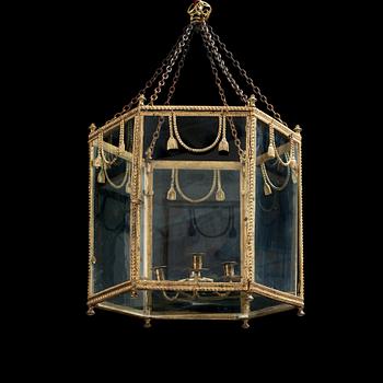 1248. A Gustavian late 18th century four-light hanging lamp.