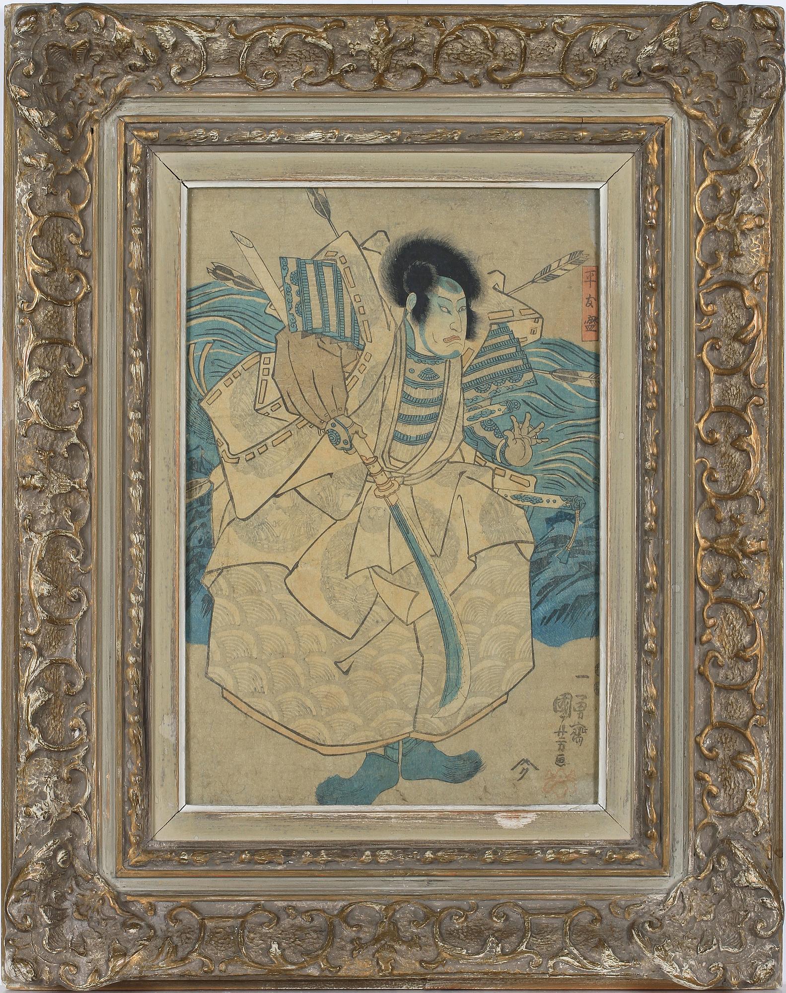 KUNIYOSHI, träsnitt, Japan 1800-tal.