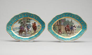 A pair of "Sévres" dishes, presumably 19th Century.