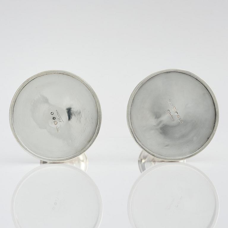 Carl Fredrik Carlman, a pair of silver candlesticks, Stockholm, Sweden 1955.