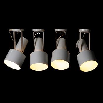 PAAVO TYNELL, Four 1960's 'H4-43' spotlights for Idman, Finland.