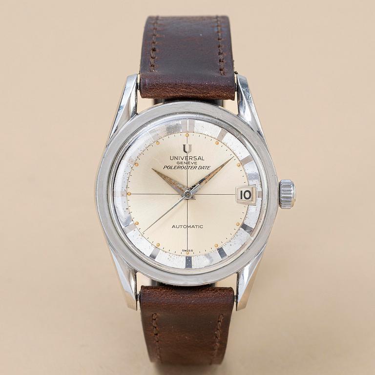 Universal Genève, Polerouter Date, "Crosshair" Dial, ca 1963.