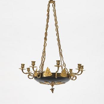 An Empire style ceiling lamp, around 1900.