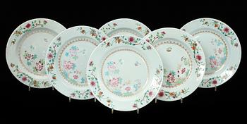 TALLRIKAR, 6 st, porslin, Kina, 1700-tal.