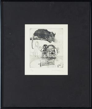 PG Thelander, etching, 1974, signed 49/50.