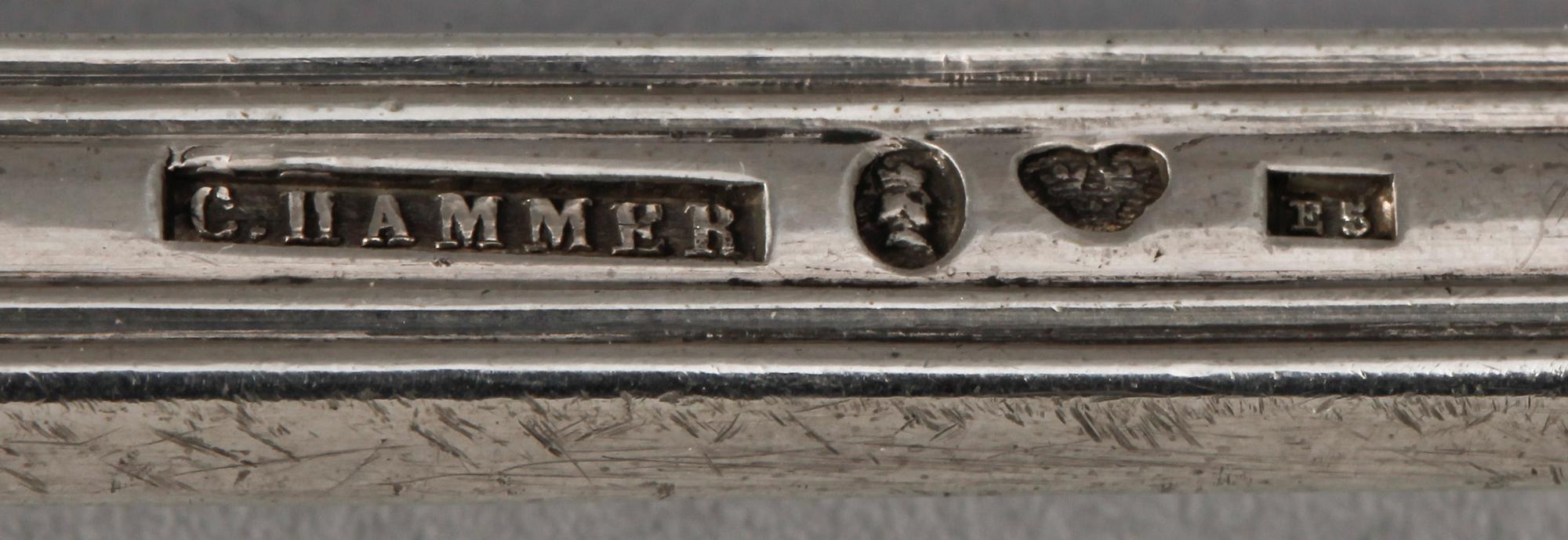 MATSKEDAR, 8 st, silver, Carl Johan Grönvall resp Möllenborg, Stockholm 1800-talets andra hälft till tidigt 1900-tal.