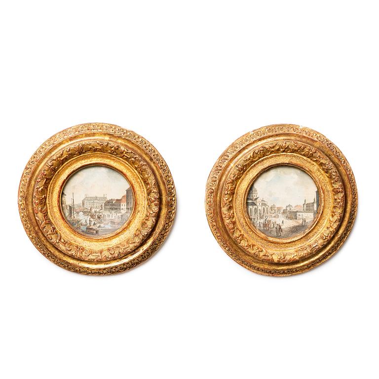 Martin Rudolf Heland, Munkbron mot Riddarhuset/Mot Kungsträdgården med Jacobs kyrka och palatset Makalös.